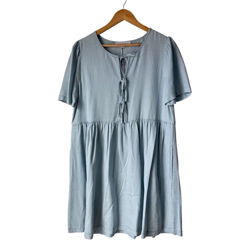 Jane and Delancey Cottagecore Blue Mini Dress 100% Lyocell, Medium